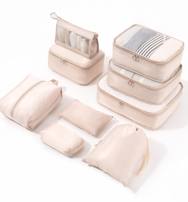 Meowoo Koffer Organizer Packing Cubes Packwürfel Reise Organizer Packtaschen 9-teilig Kleidertaschen