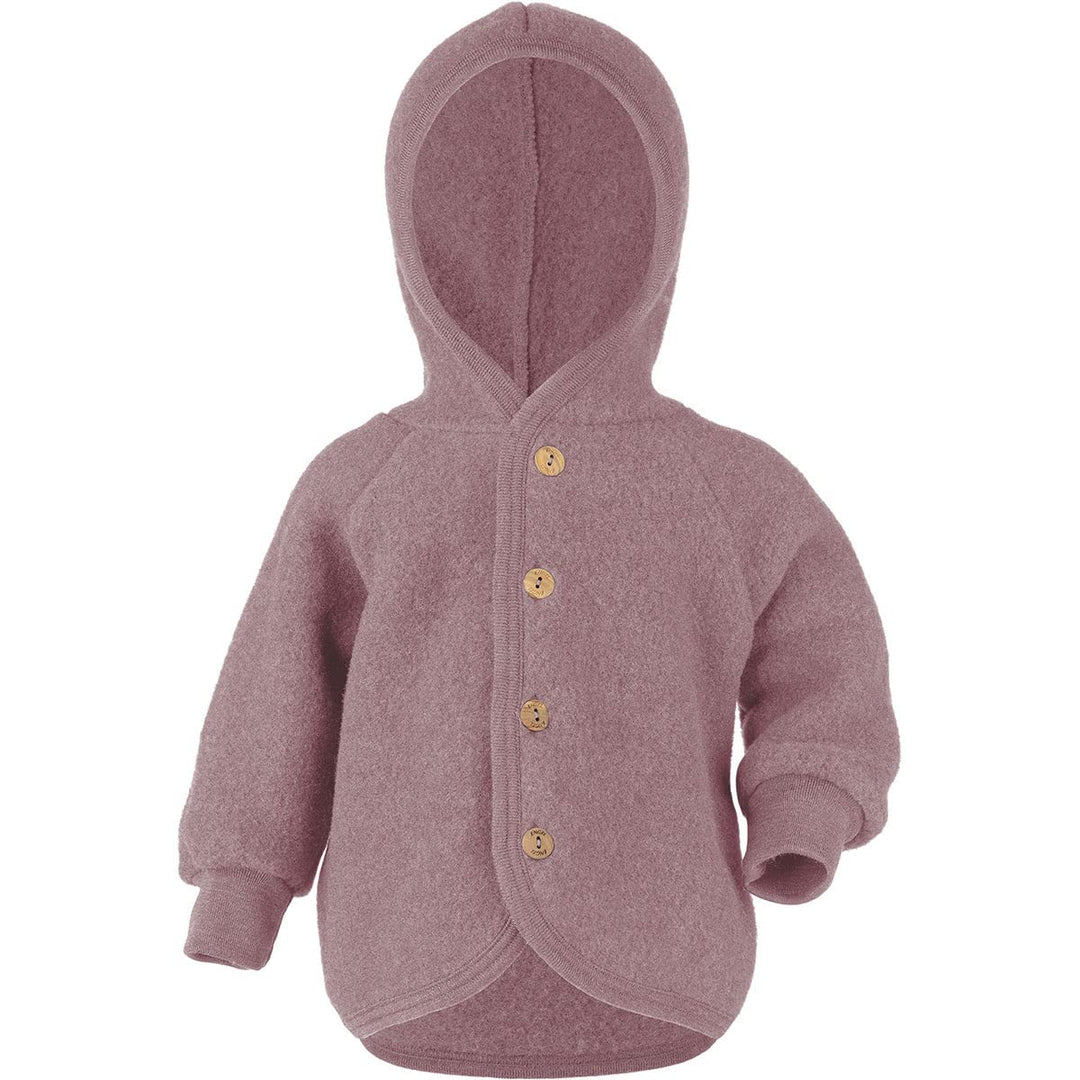 Engel Baby Jacke mit Kapuze Wollfleece 50-56 Rosenholz Melange, 50-56 Rosenholz Melange