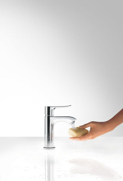 hansgrohe Wasserhahn Metris (Armatur mit Auslauf Höhe 100mm und Zugstangen-Ablaufgarnitur) Chrom Chr