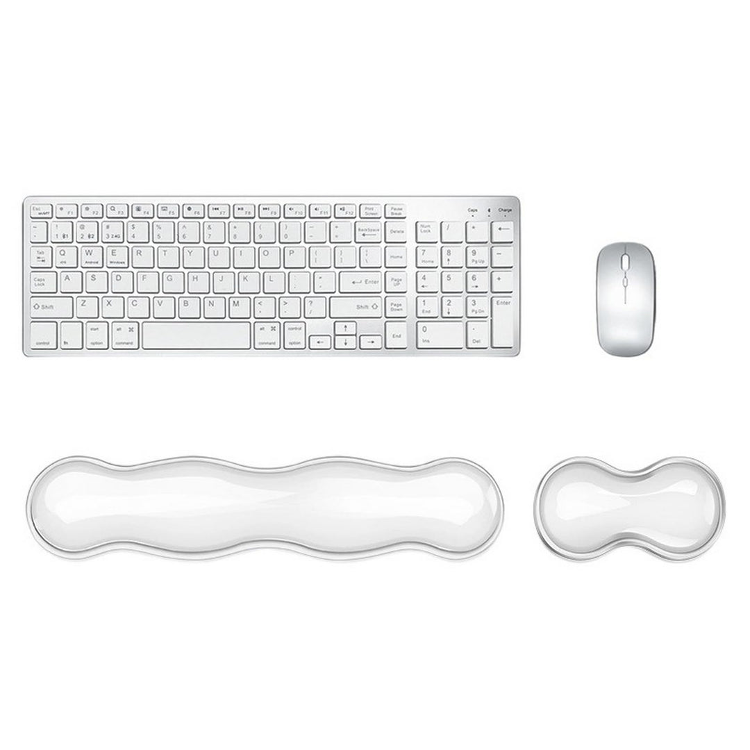 GIBZ Handgelenkauflage Tastatur Silikon, Handballenauflage Maus Gel Transparent Rutschfest, Handaufl