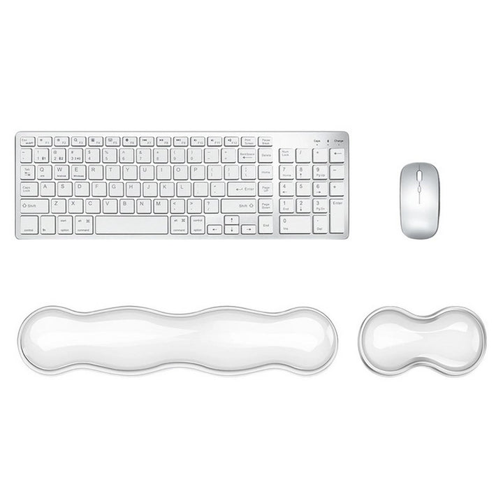 GIBZ Handgelenkauflage Tastatur Silikon, Handballenauflage Maus Gel Transparent Rutschfest, Handaufl