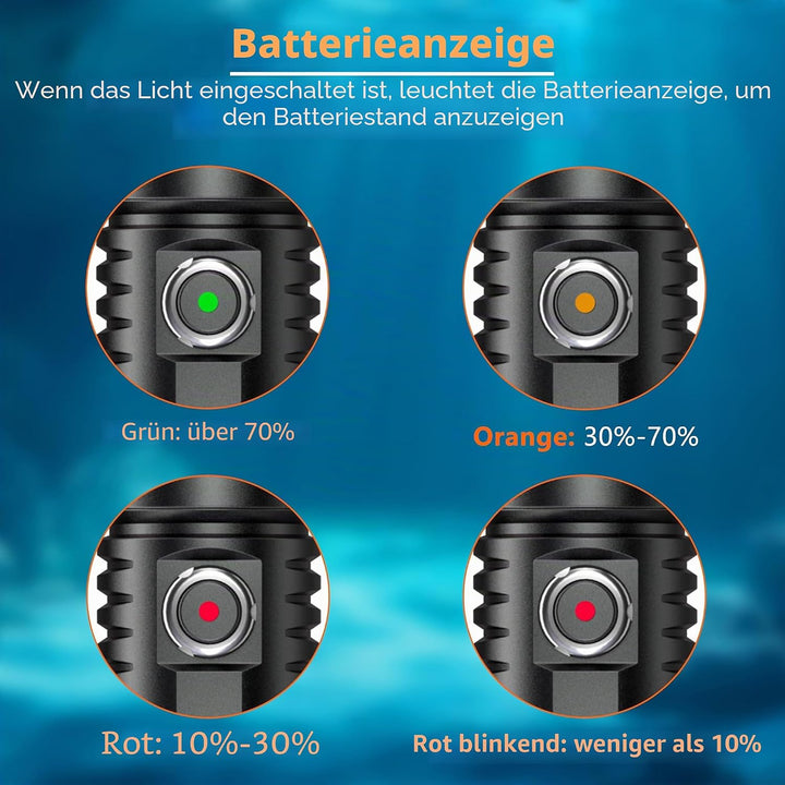 ORCATORCH D530 Tauchlicht, 1300 Lumen, 8 Grad schmaler Abstrahlwinkel, Titanlegierung, Seitenknopfsc