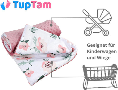 TupTam 2er Set Baby Decken Einschlagdecke 85x85 cm für Autositz Babyschale Babydecke Wiegendecke Min