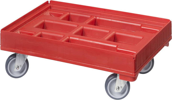 4 Stück Hygiene Transportroller für Kisten 60 x 40 cm mit 4 Lenkrollen in rot