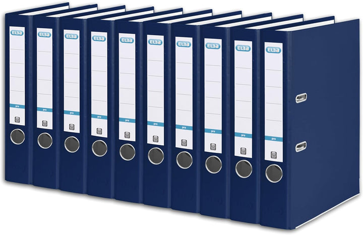 Elba Ordner A4, Smart Pro, 5 cm schmal, Kunststoff aussen, dunkelblau, 10 Stück, dunkelblau