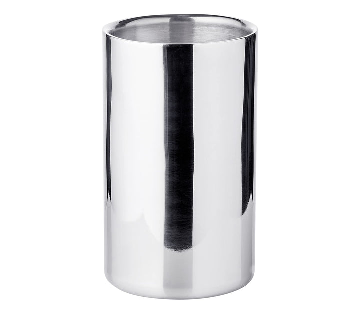 EDZARD Flaschenkühler Nebraska, Höhe 20 cm, Durchmesser 12 cm, für 1 Flasche, doppelwandig, Edelstah