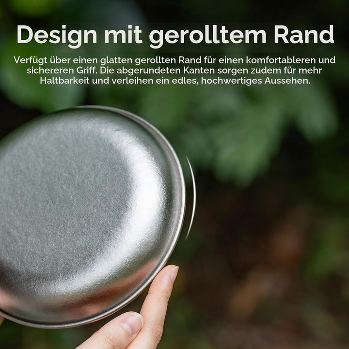 iBasingo Camping Titan Teller 18.5cm Servier Teller Party Ultraleichte Outdoor Picknick Metall Gesch