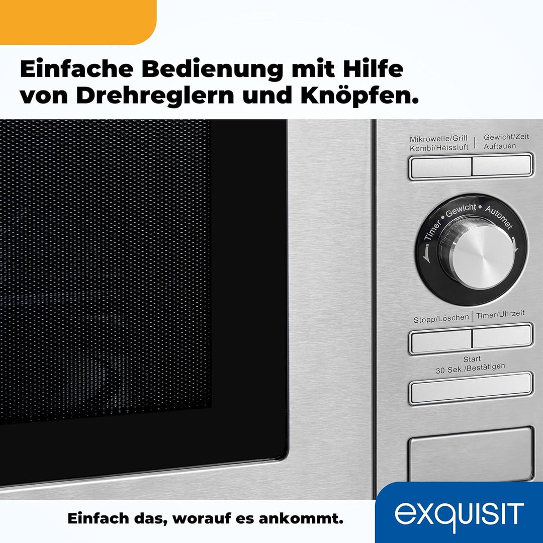 GGV Exquisit MW 9025H-3 25 Liter Mikrowelle+Grill+Heissluft Silber, 25 Liter Mikrowelle+Grill+Hei&amp;