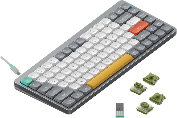 nuphy Air75 v2 Mechanische Tastatur QMK/VIA, 75% Low Profile Kabellose Tastatur, Bluetooth 5.1, 2.4G