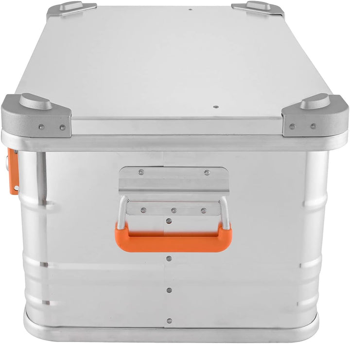 Alubox Alukiste abschliessbar E47 - Premium Aluminium Lagerbox 47 Liter - Deckel mit Aluminium Druck