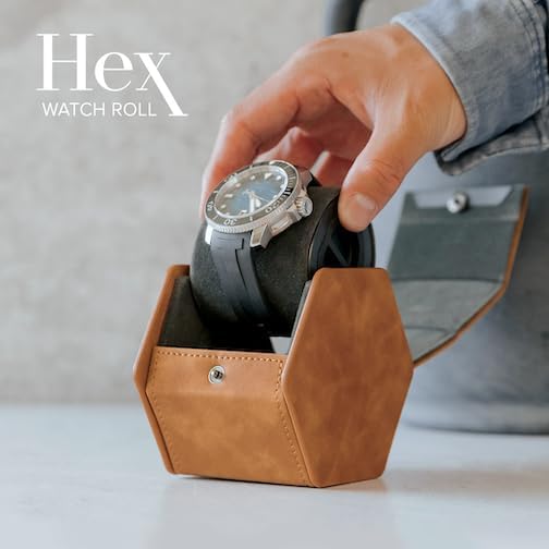 CASE ELEGANCE Schutzhülle für Uhrenrollen mit 1 Fach – Premium-Uhren-Organizer mit veganem Leder – v