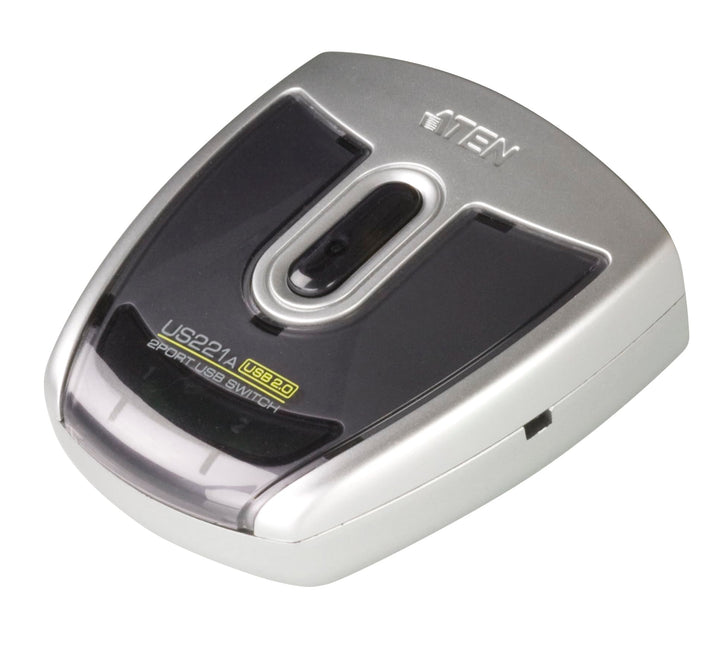 ATEN 2-Port USB 2.0 Peripheral Switch, Schwarz, Silber