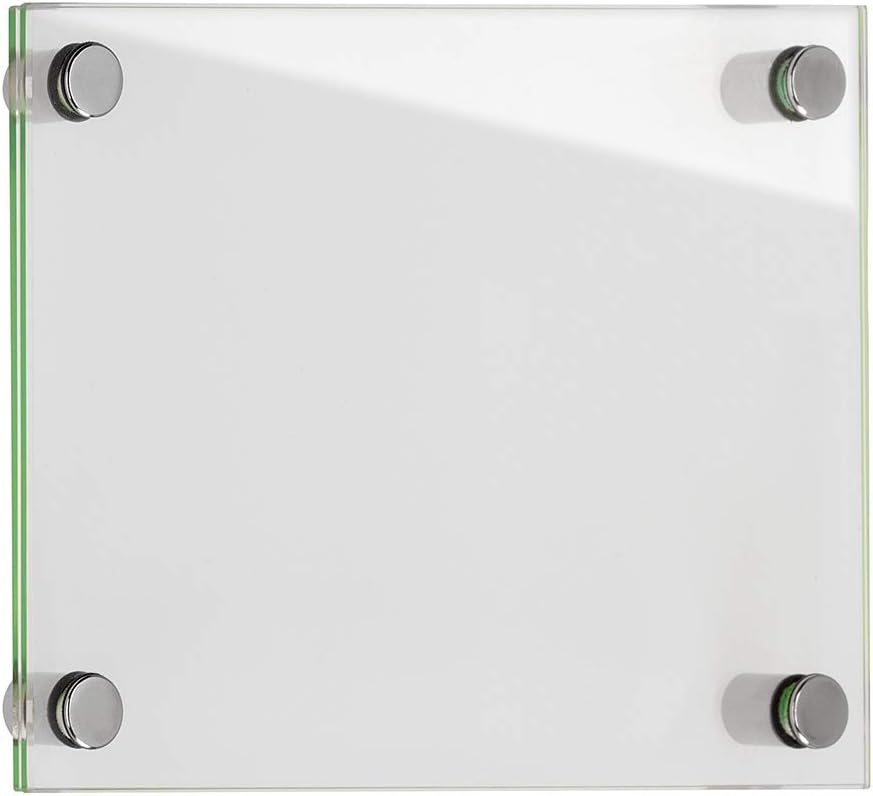 GALERIE Türschild | 150x150 mm | 2 Scheiben ESG Glas | 4x Edelstahl Halter | Türschild Büro | Bürosc