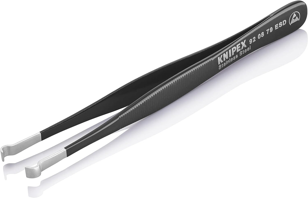 KNIPEX Positionierpinzette ESD Mattiert Geriffelt 122 mm, 92 08 79 ESD