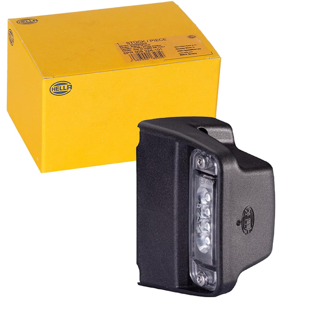 HELLA - Kennzeichenleuchte - LED - 24V - geschraubt/Anbau - Lichtscheibenfarbe: glasklar - Kabel: 20