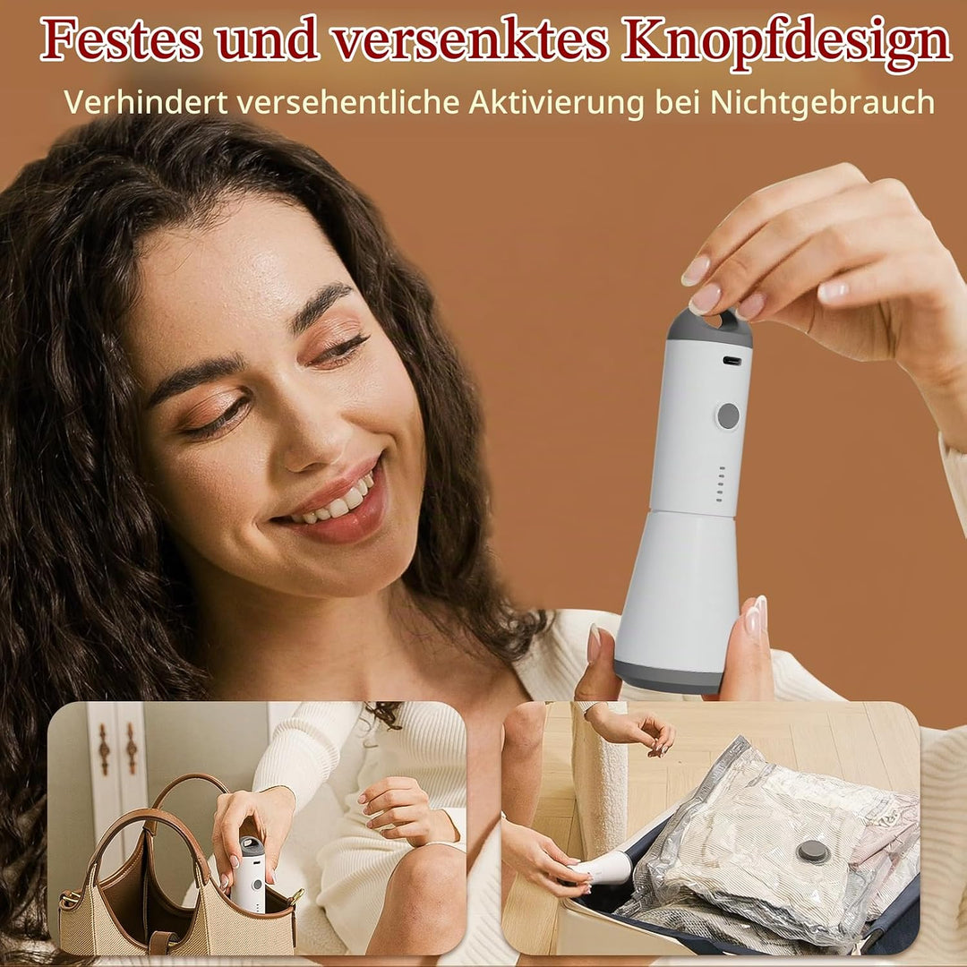 Vakuumbeutel für Kleidung mit Kabelloser Vakuumpumpe, 12er-Pack (4 gross, 4 mittelgross, 4 klein), W
