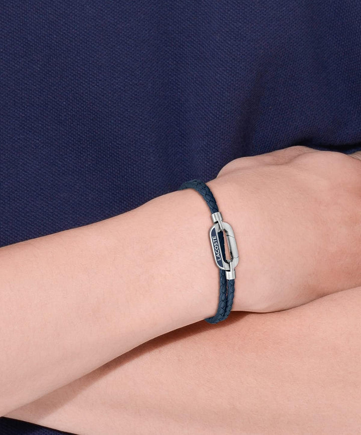 Lacoste Lederarmband für Herren Kollektion STARBOARD Blue, Blue