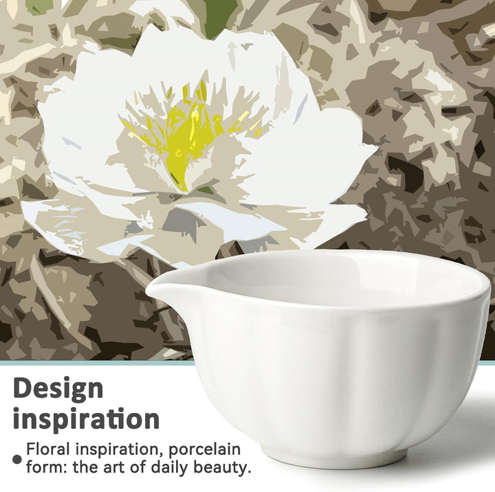 Premium Matcha Set 7-teilig – Exklusives Teezeremonie-Set mit Bambus-Chasen (Besen),Weiss Keramik-Sc