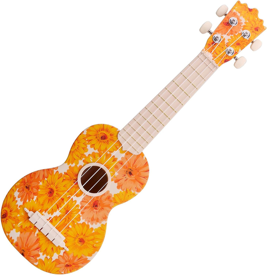 Classic Cantabile BeachBuddy "Beachflower" Sopran Ukulele aus ABS Material (Uke, Hawaii Gitarre, PVC