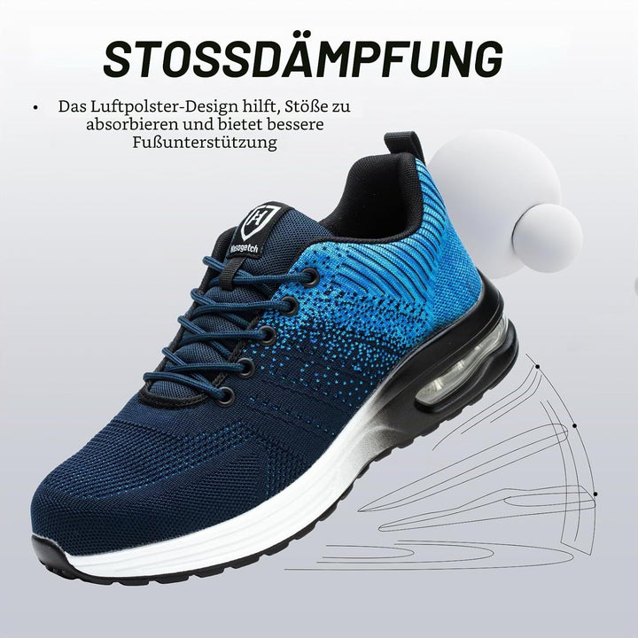 Sicherheitsschuhe Herren Arbeitsschuhe Damen Leicht Sportlich Arbeitsturnschuhe mit Stahlkappe rutsc