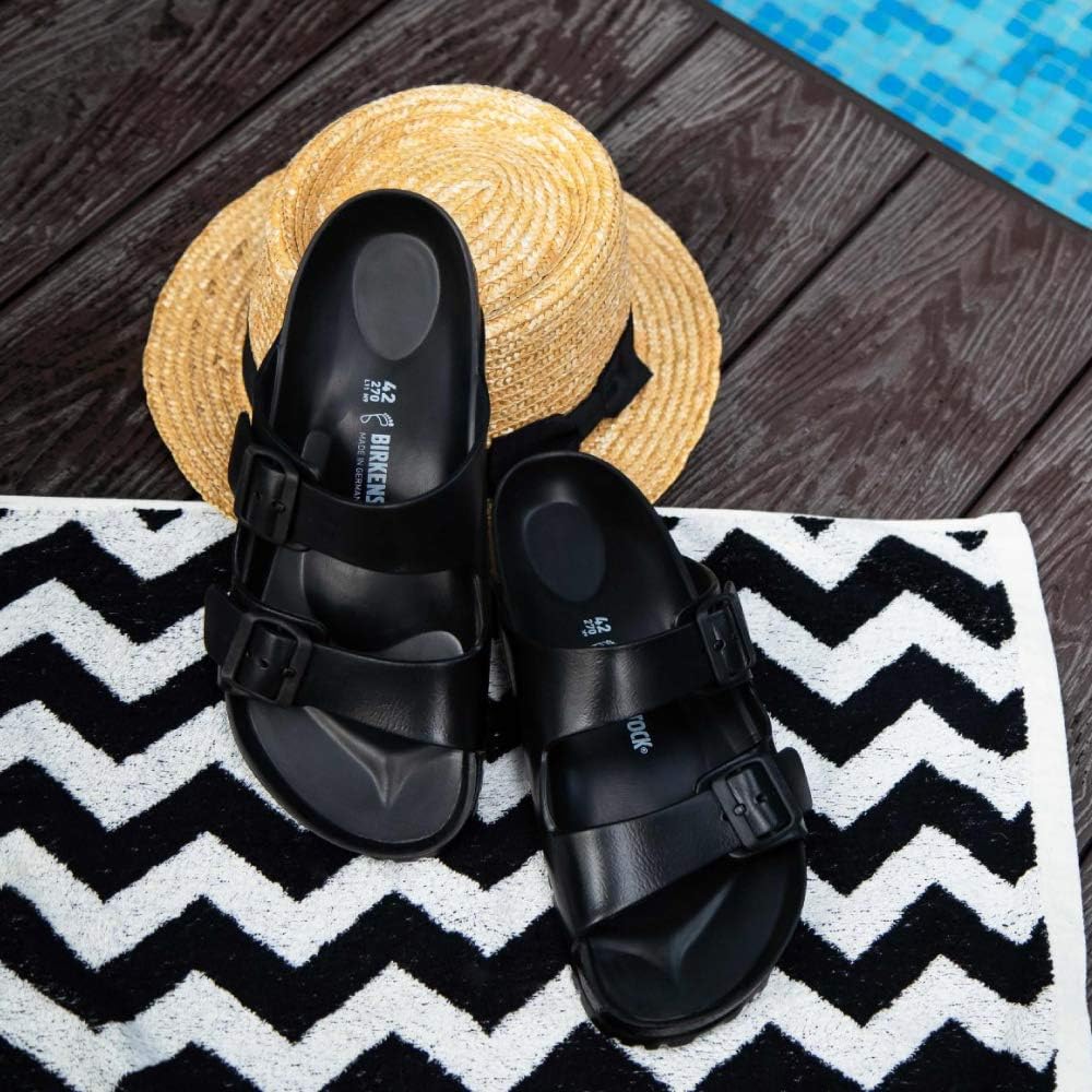 BIRKENSTOCK Herren Arizona Geöltes Leder Weit Pantoletten, 36 EU Schmal Schwarz