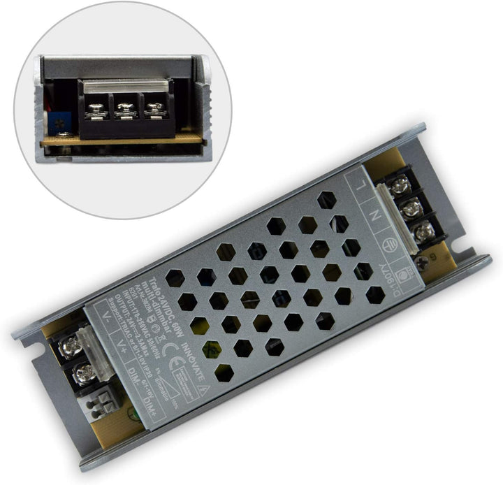24V LED Trafo dimmbar - 60 bis 200 Watt IP67-24 Volt DC - TRIAC &amp; 0/1-10V - kein Flimmern, kein Raus