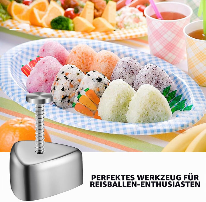 2 Stück Onigiri Form Sushi Maker Sushi Form Mold Edelstahl Dreieck Reisbällchen Maker Reisform DIY W