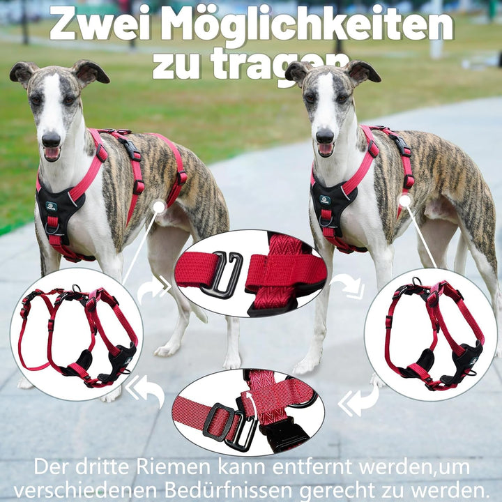 Sicherheitsgeschirr Hund, Anti Zug Hundegeschirr, Panikgeschirr für Hunde, Ausbruchsicheres Geschirr