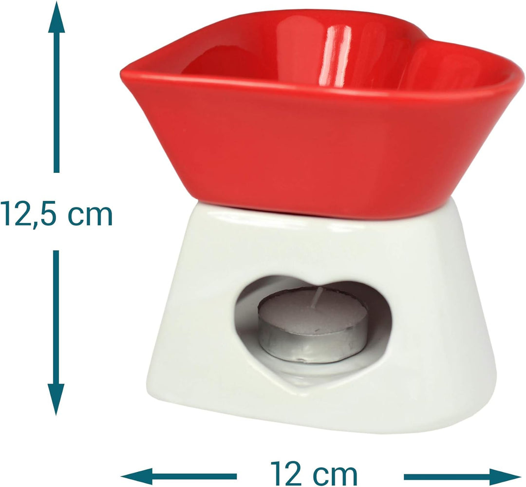 Monsterzeug Schokoladenfondue in Herzform, Süsses Fondue Set, Set mit Fondue und 4 Gabeln, Fondue Sc