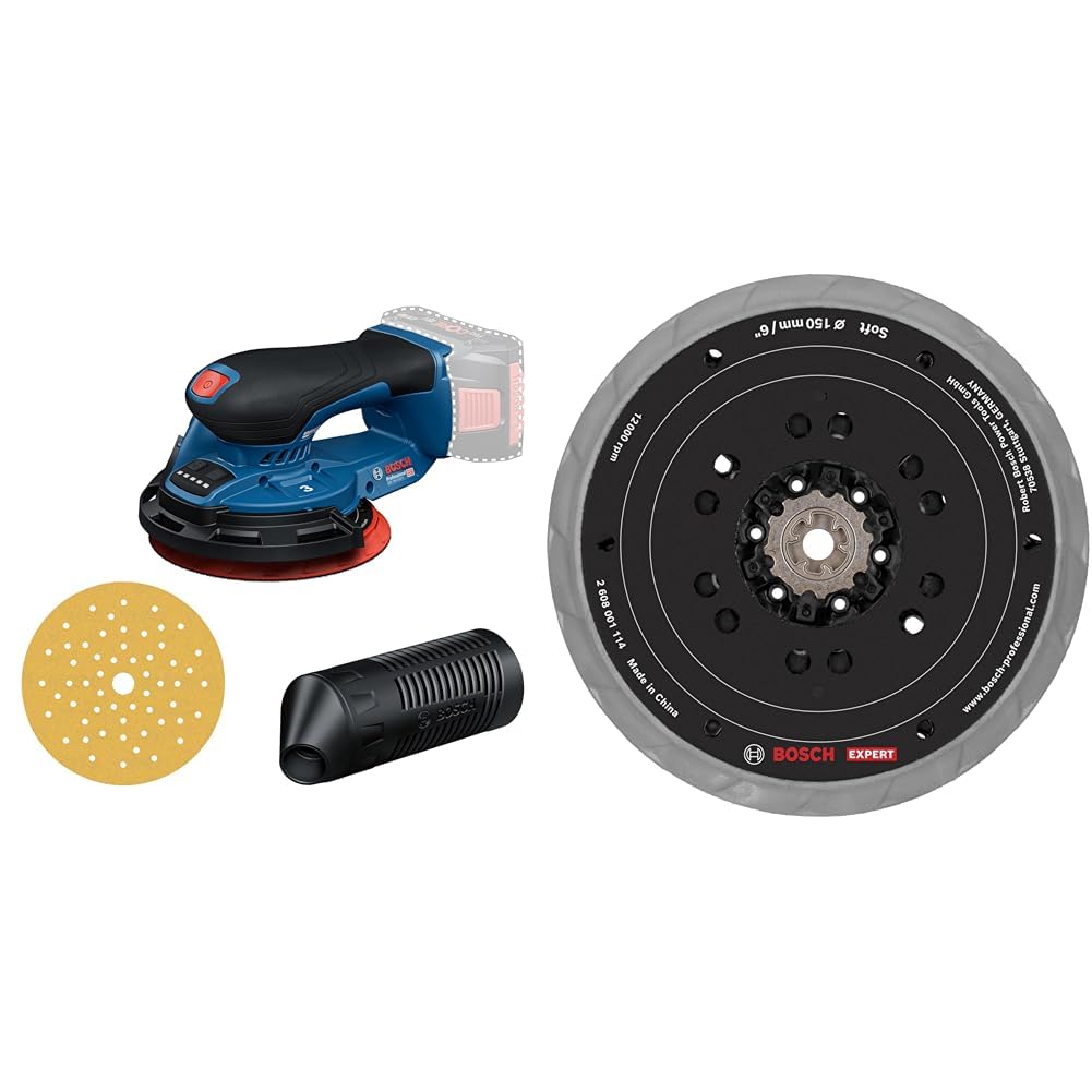Bosch Professional 18V System Akku-Schleifer GEX 18V-150-3 (inkl. 1x Schleifpapier, 1x Staubbox, 1x