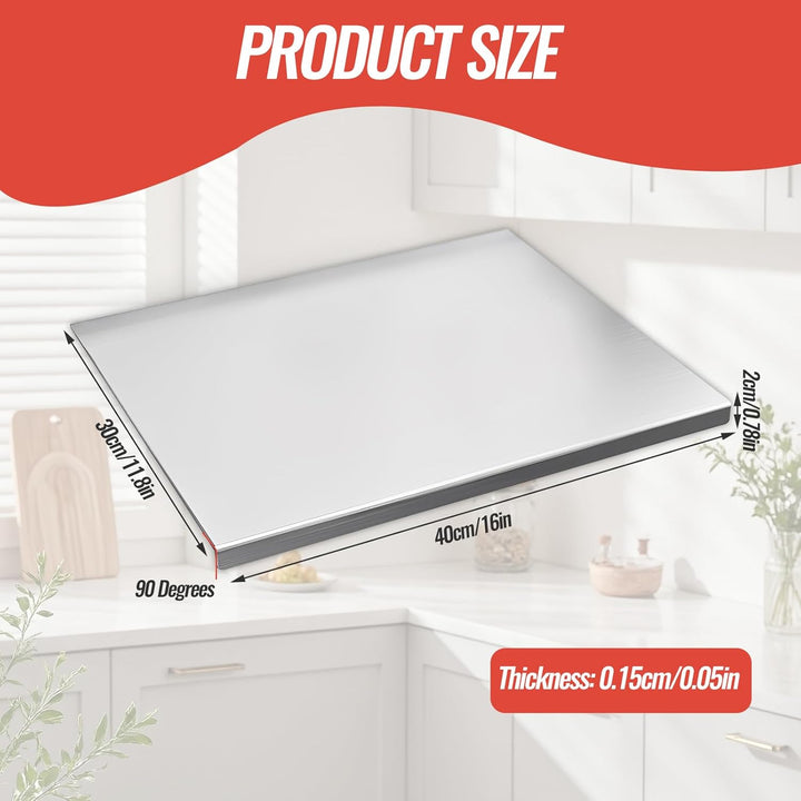 Edelstahl Schneidebrett 30 x 40cm, Arbeitsplatte Küche Schneidbrett, Stainless Steel Cutting Board,
