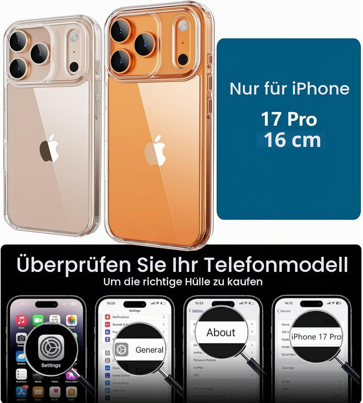 Handykette für iPhone 17 Pro Hülle mit Band, Necklace Handyhülle, Transparente Schutzhülle zum Umhän