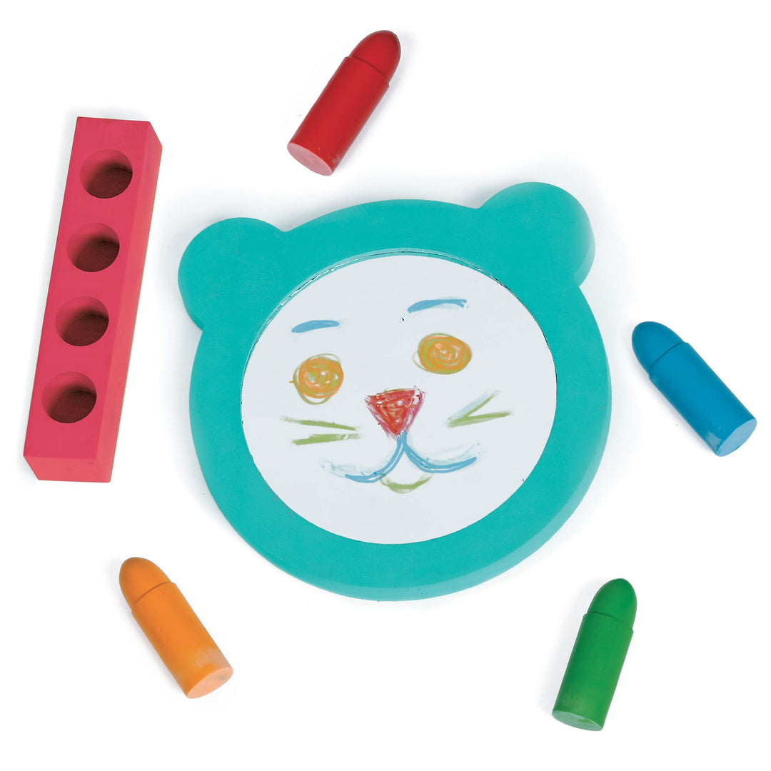 LUDI - Aquacolor Geschenkset – Bad-Malset – 4 radierbare Stifte + 1 weicher Spiegel – ab 10 Monaten