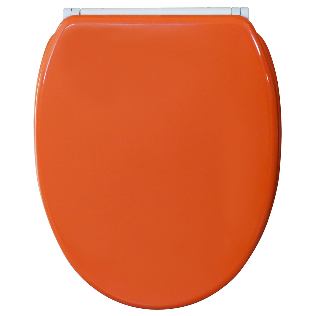 WC Sitz mit Absenkautomatik, hochwertige Oberfläche, einfache Montage, stabile Scharniere, Orange