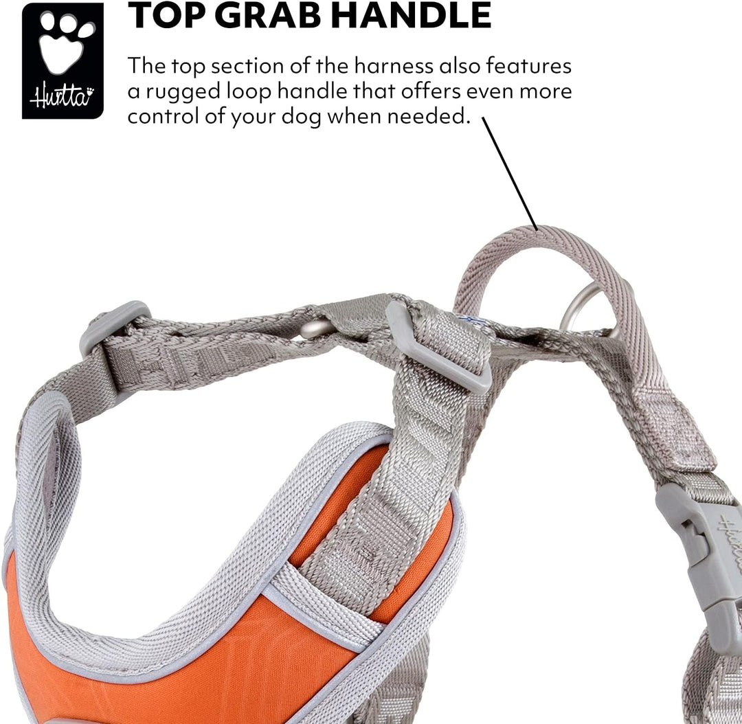 Hurtta Venture No-Pull Geschirr für Hunde, reflektierend, verstellbar, wasserdicht, Buckthorn Orange