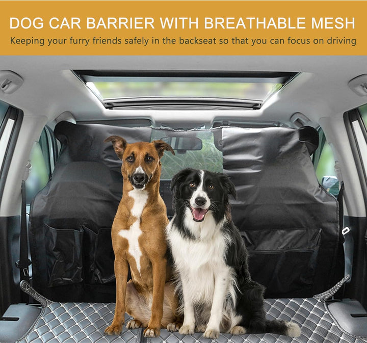 Auto Hunde Rückbank Barriere, Universelle Haustier Trennnetz für Rücksitz, Schwarz, Sicherheitsschut