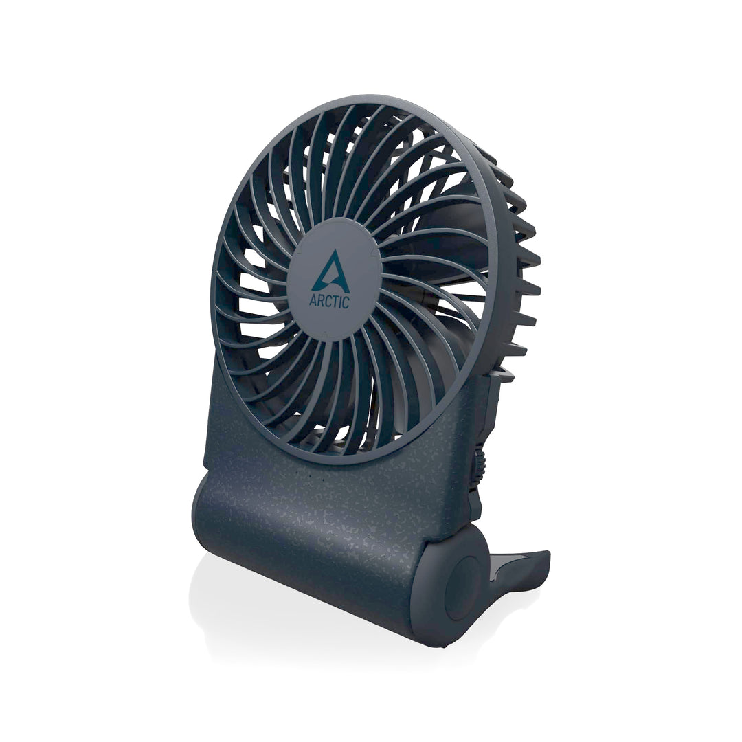 ARCTIC Summair 2Go (blau) - Wiederaufladbarer Handventilator mit Standfuss | Stufenlos regelbar, 4-7
