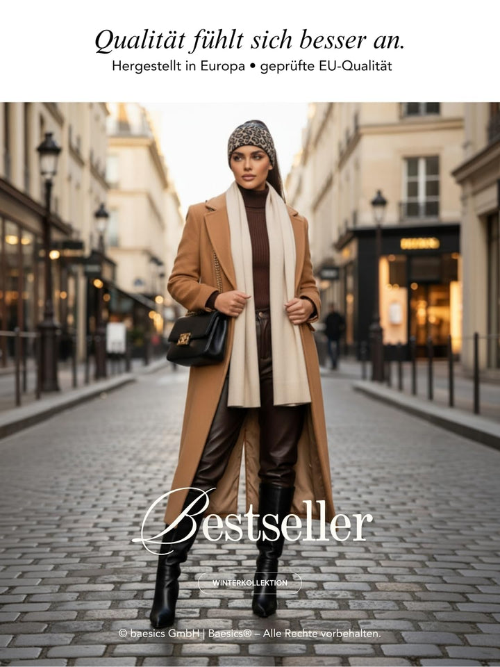 Baesics Stirnband Leo Taupe für Damen & Herren – warme & elastische Unisex Ohrenwärmer mit Fleecefut