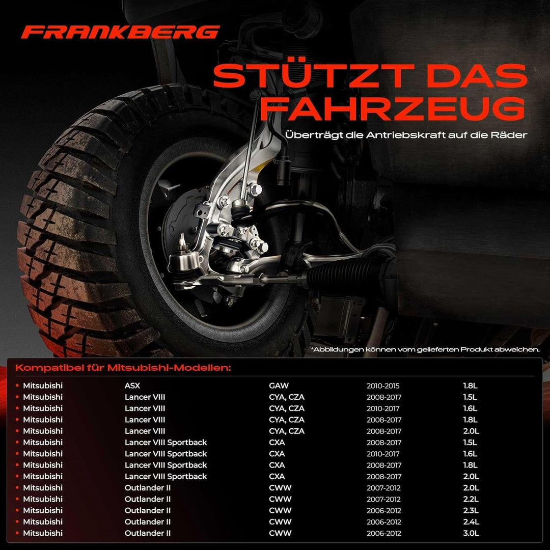 Frankberg 1x Achsschenkel Radaufhängung Hinten Links Kompatibel mit ASX GA W Lancer VIII CYA CZA Spo