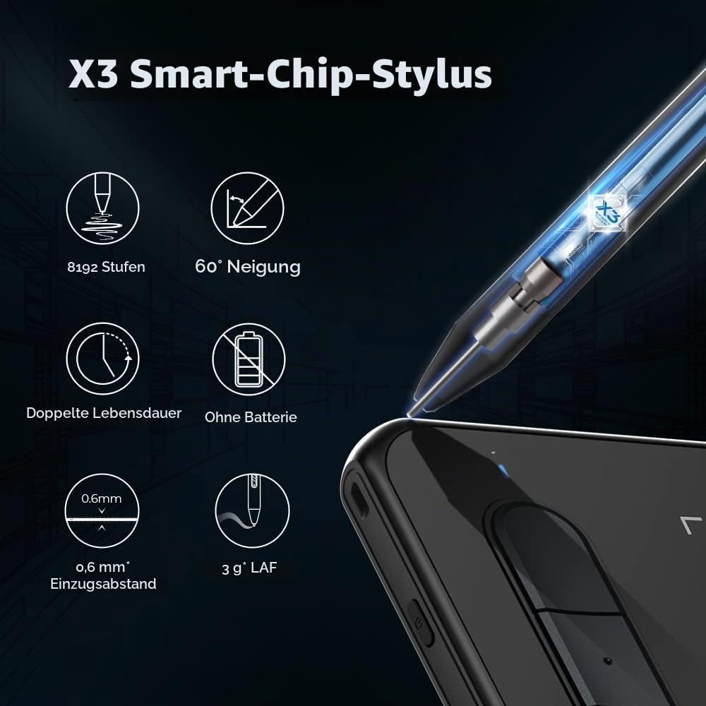 XP PEN Deco MW 8"x5" Grafiktablett Bluetooth Stifttablett mit 8 Schnelltasten, Tablet zum Zeichnen,