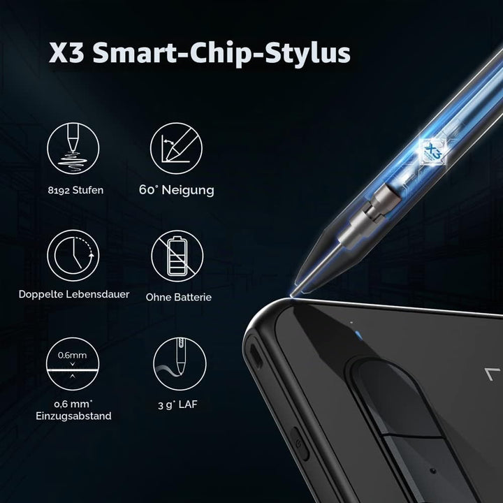 XP PEN Deco MW 8"x5" Grafiktablett Bluetooth Stifttablett mit 8 Schnelltasten, Tablet zum Zeichnen,