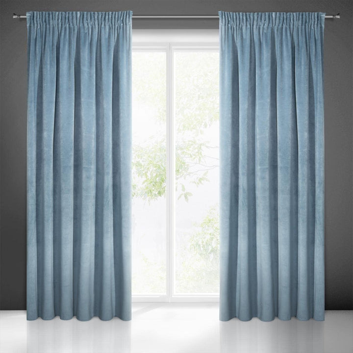 Eurofirany Villa Vorhang Samt Velvet Weich Kräuselband-1 Stk. Edel Gardine Dick 290 g/m2 Elegant Gla