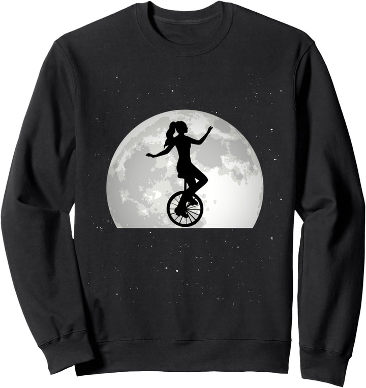 Einrad Mond Einradfahrer Unicycle Einrad Sweatshirt
