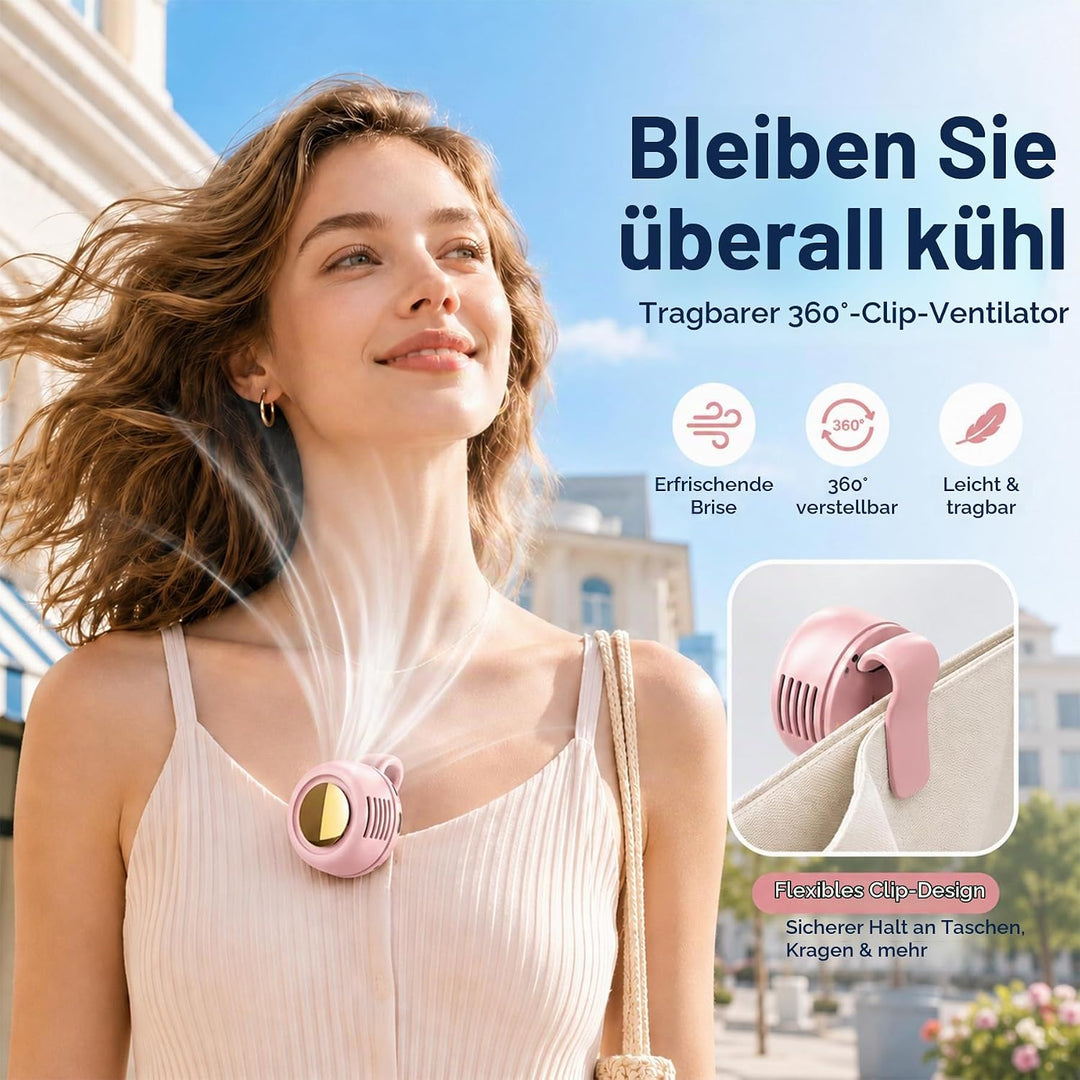 YeahBoom Tragbarer Clip Ventilator,Mini Ventilator Hüftventilator,Mini-Ventilator mit Clip,Leiser Mi