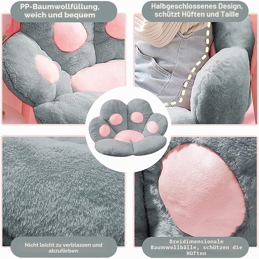 LANPEW Katze Pfot Rückenkissen Sitzkissen Cute Cat Paw Stuhlkissen Sitzkissen Plüsch Komfort Sitzpol