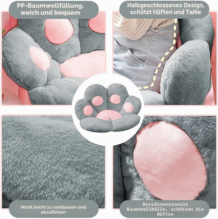 LANPEW Katze Pfot Rückenkissen Sitzkissen Cute Cat Paw Stuhlkissen Sitzkissen Plüsch Komfort Sitzpol