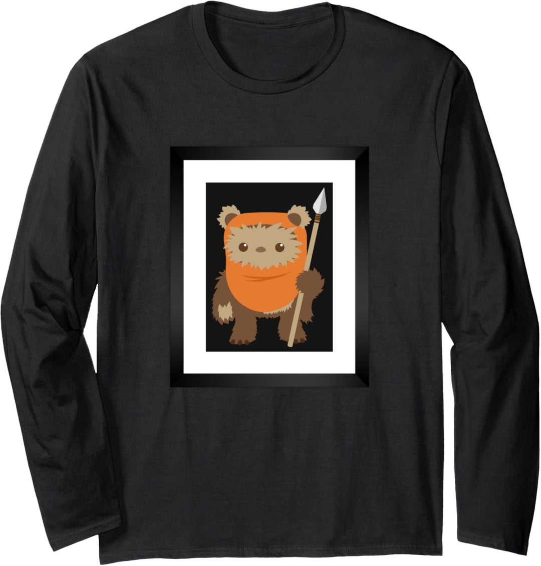 Star Wars Wicket Ewok Chibi Kawaii Cute Langarmshirt