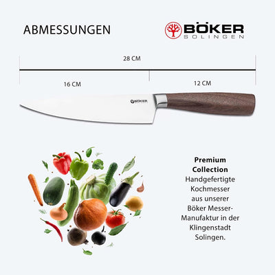 BÖKER SOLINGEN® Core Küchenmesser klein - geschmiedetes Chefmesser 16 cm extrem scharf - Premium Koc