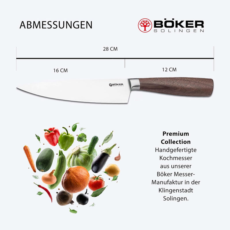 BÖKER SOLINGEN® Core Küchenmesser klein - geschmiedetes Chefmesser 16 cm extrem scharf - Premium Koc