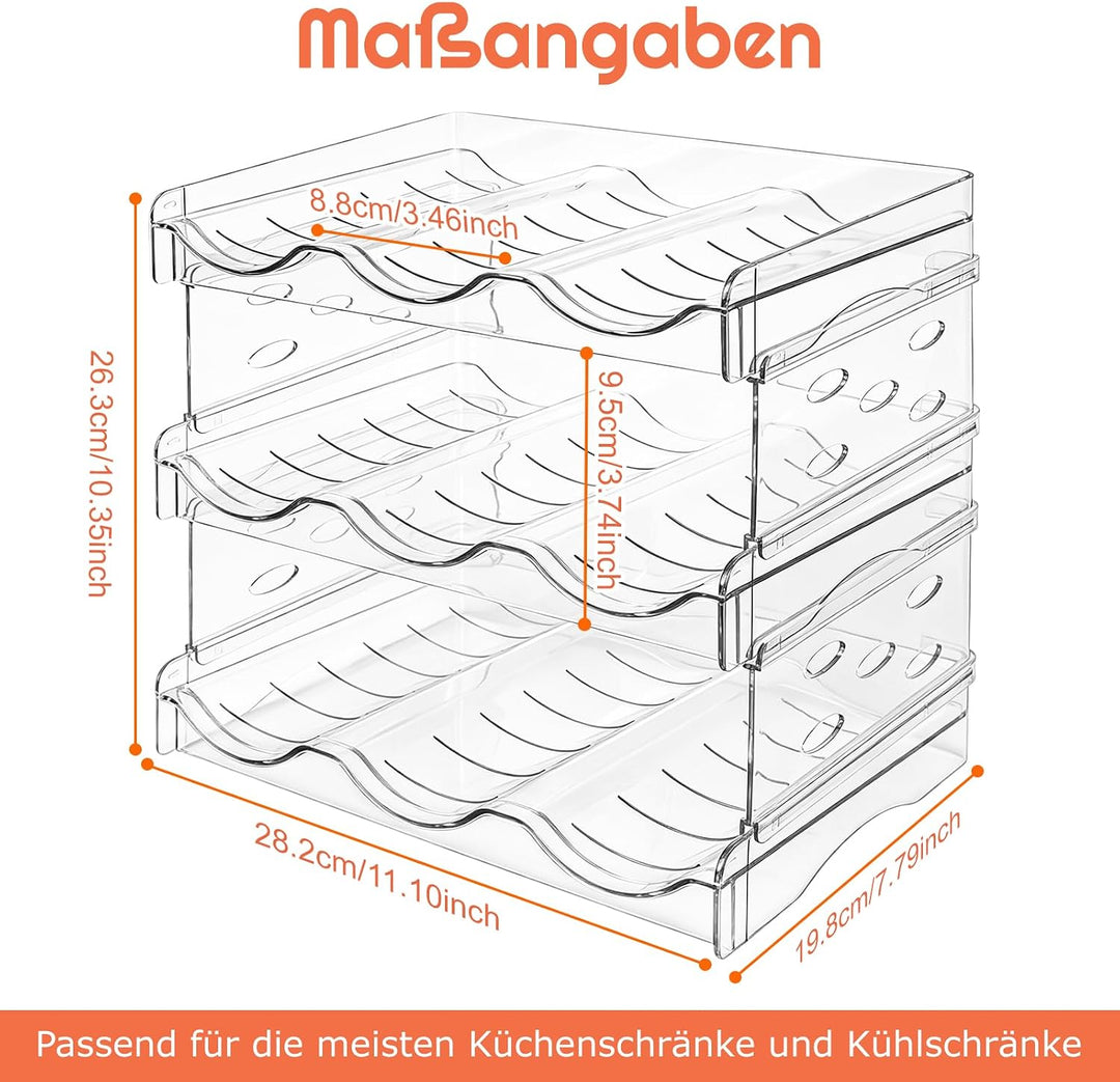Top-spring Flaschenregal stapelbar, Küchen Organizer, Flaschenhalter Kühlschrank & Schrank Organizer